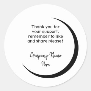 Rundglänzender Aufkleber mit Halbmond