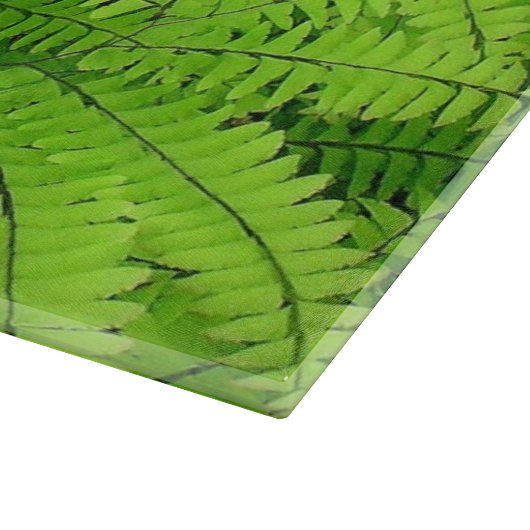 RUNDGLAS CUTTING BD./ "FERNS" SCHNEIDEBRETT (Ecke)