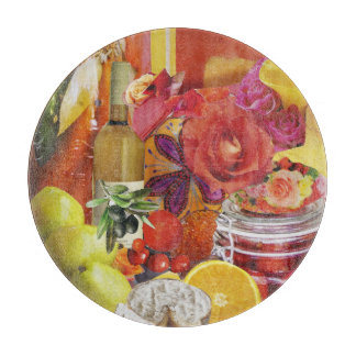 Rundglas Cutting Board mit kulinarischem Thema Schneidebrett
