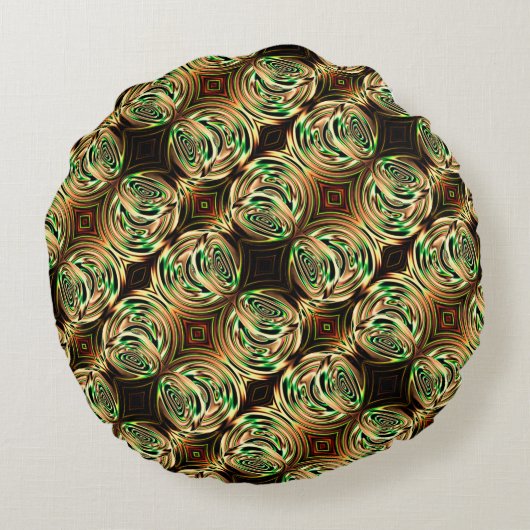 Rundgold- oder Glastitel Rundes Kissen (Rückseite)