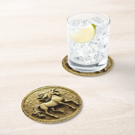 Rundgoldmünze, Runder Pappuntersetzer (Vor Ort)