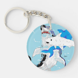 Rundhaie (beidseitig) Schlüsselanhänger