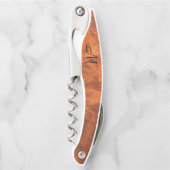 Rundholz aus Nussholz *Monogramm* Kellnermesser (Vorderseite)