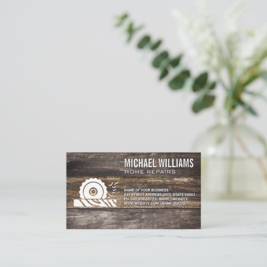 Rundholz | Builder Carpentry Visitenkarte (Stehend Vorderseite)