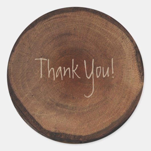 Rundholzbaum Rumpf Rustikale Gastgeschenk Hochzeit Runder Aufkleber (Vorderseite)