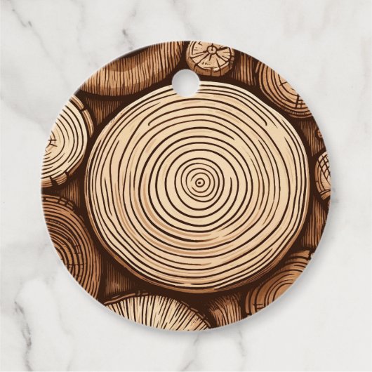 Rundholzbaumholz-Holzwald Geschenkanhänger (Vorderseite)