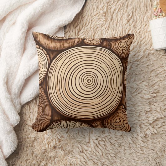Rundholzbaumholz-Holzwald Kissen (Decke)