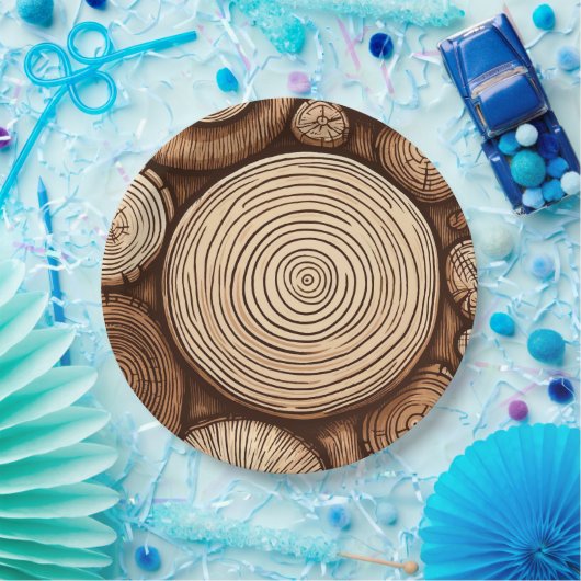 Rundholzbaumholz-Holzwald Pappteller (Party)