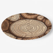 Rundholzbaumholz-Holzwald Pappteller (Schrägansicht)
