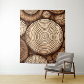 Rundholzbaumholz-Holzwald Wandteppich (Beispiel)