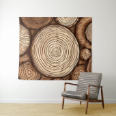 Rundholzbaumholz-Holzwald Wandteppich (Beispiel (Horizontal))