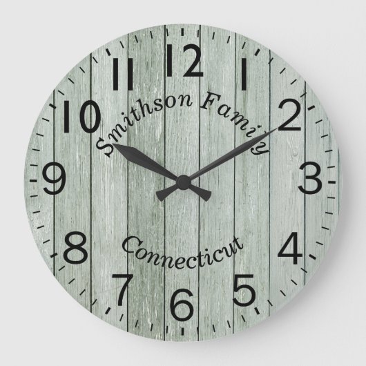 Rundholzeffekt Große Wanduhr (Vorderseite)