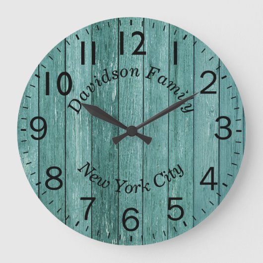 Rundholzeffekt Große Wanduhr (Vorderseite)