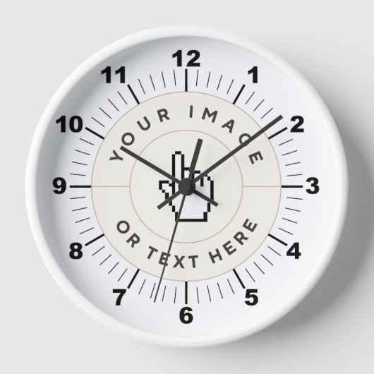 Rundholzrahmen Wall Clock 10" - (Bild/Text hinzufü Uhr (Vorderseite)