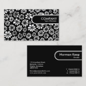 Rundkante Tag - B&W Floral (Vorne/Hinten)