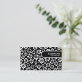 Rundkante Tag - B&W Floral (Stehend Vorderseite)