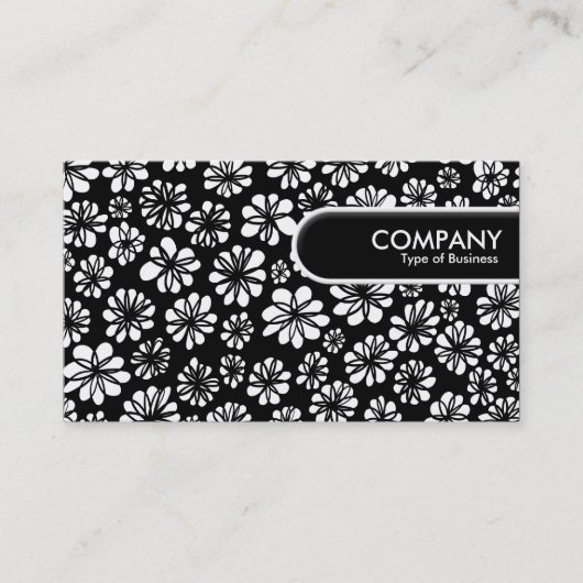 Rundkante Tag - B&W Floral (Vorderseite)
