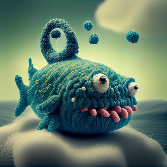 Rundkissen des Wool Monster Rundes Kissen (Von Creator hochgeladen)