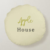 Rundkissen mit Apfel in einer Reihe gezeichnet. Rundes Kissen (Rückseite)