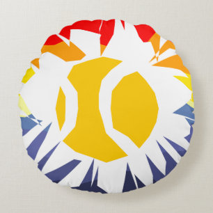Rundkissen mit farbigem Tennisball-Design Rundes Kissen