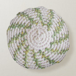 Rundkissen - Weiße und grüne Spiralen Rundes Kissen