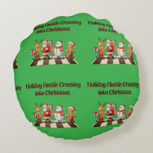 Rundkissenfest Hustle Crossing nach Christma Rundes Kissen