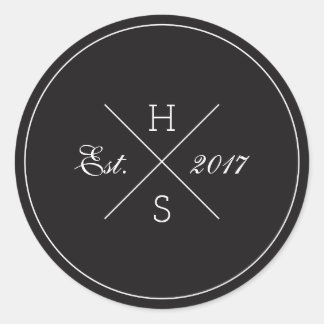 Rundkleber für das Monogramm Runder Aufkleber