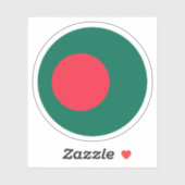 Rundkleber für die Flagge Bangladeschs Aufkleber (Blatt)