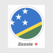 Rundkleber für die Flagge der Salomonen Aufkleber (Blatt)