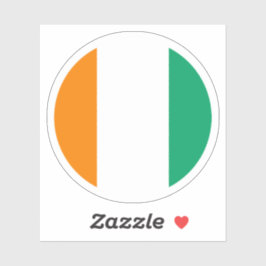 Rundkleber für die Flagge von Elfenbeinküste Aufkleber