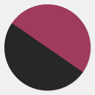 Rundkleber für Farbblöcke (schwarz und Berry rot) Runder Aufkleber