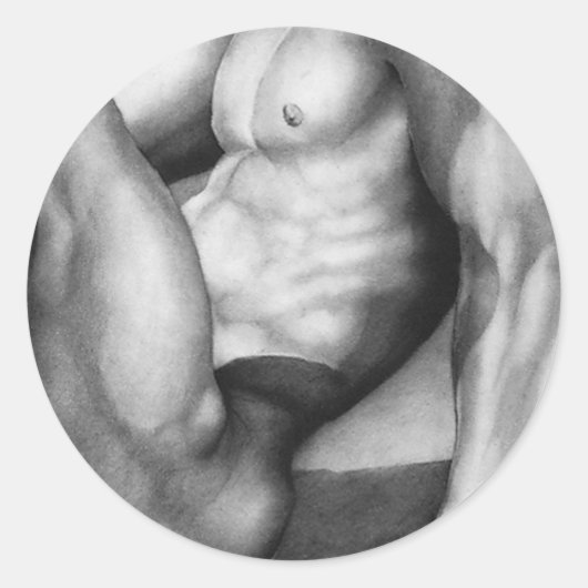 Rundkleber für Männer mit männlichen Maskulinen Runder Aufkleber (Vorderseite)