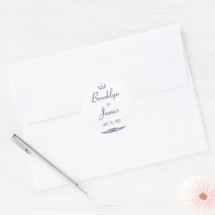 Rundkleber für Nautische Hochzeiten mit Ankern Runder Aufkleber