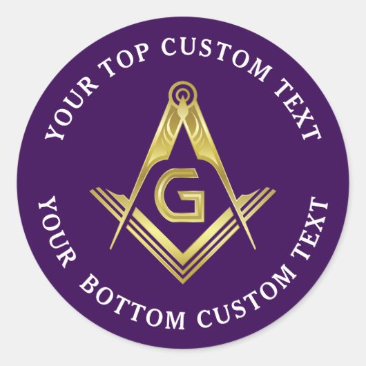 Rundkleber | Lila & Gold Grand Lodge Runder Aufkleber (Vorderseite)