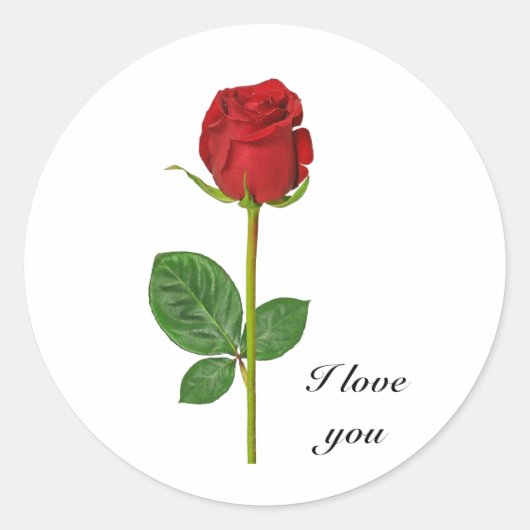 Rundkleber mit Rose Runder Aufkleber (Vorderseite)