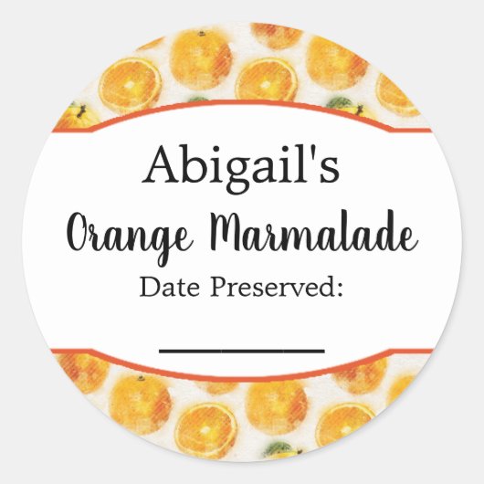 Rundkonserven Orangenobst Runder Aufkleber (Vorderseite)