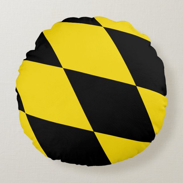 Rundkopfkissen mit Münchner Flagge Rundes Kissen (Vorderseite)