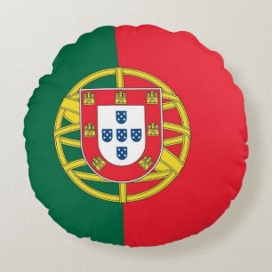 Rundkopfkissen mit portugiesischer Flagge Rundes Kissen