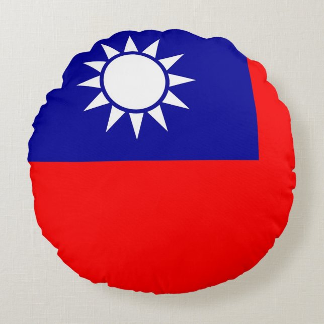 Rundkopfkissen mit taiwanischer Flagge Rundes Kissen (Vorderseite)