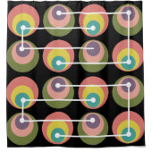 Rundkreise des mittleren Jahrhunderts mehrfarbig Duschvorhang (Vorderseite)