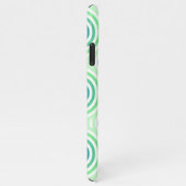 Rundkreisgeometrisches Muster in grün und blau iPhone Hülle (Rechte Seite)