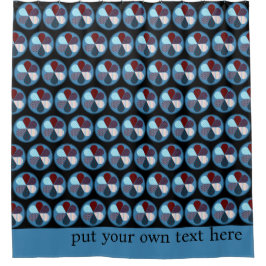 RUNDKREISLAUF-MUSTER MAROON RED BLUE BLACK DUSCHVORHANG