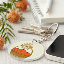 🔑 **Rundkürbisse & Weizenkorb-Anhänger** Schlüsselanhänger