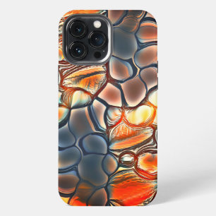 Rundliche Formen in ausgebranntem Cyan und glühend iPhone 13 Pro Max Hülle