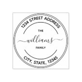 RundLogo | Rücksendeadresse von Familiennamen Gummistempel (Prägung)