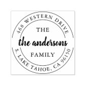 RundLogo | Rücksendeadresse von Familiennamen Permastempel (Design)