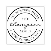 RundLogo | Rücksendeadresse von Familiennamen Permastempel (Design)