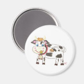 Rundmagnet der Schweizer Kuh Magnet (Vorderseite/Rückseite)