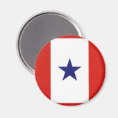 Rundmagnet für die blaue Sterne-Flagge Magnet (Vorderseite/Rückseite)