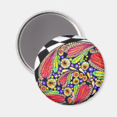 Rundmagnet mit origineller Kunst Magnet (Vorderseite/Rückseite)